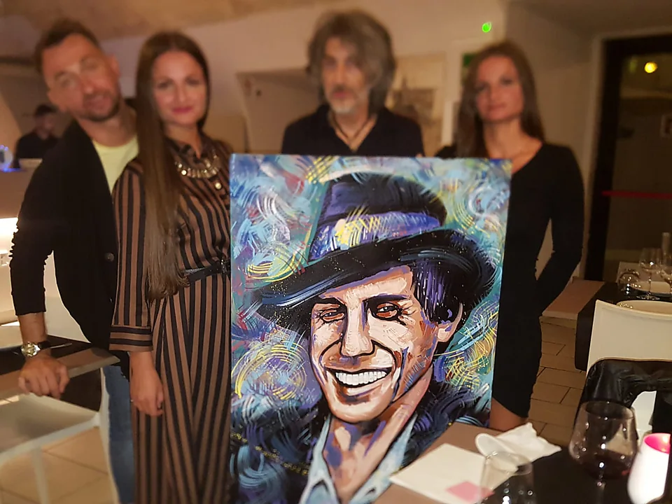 Serata con ritratto dipinto dal vivo